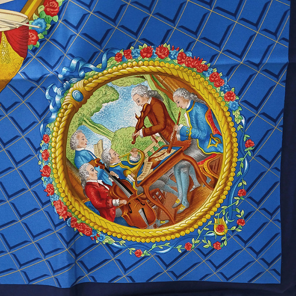 HERMES Blue Silk Scarf - Picture 3 of 7